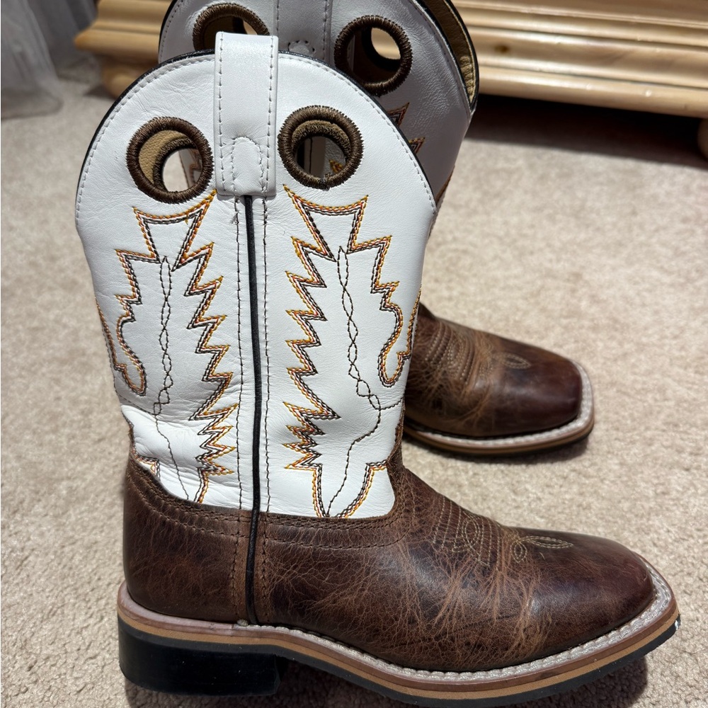 Brown and White Western Cowboy Boots